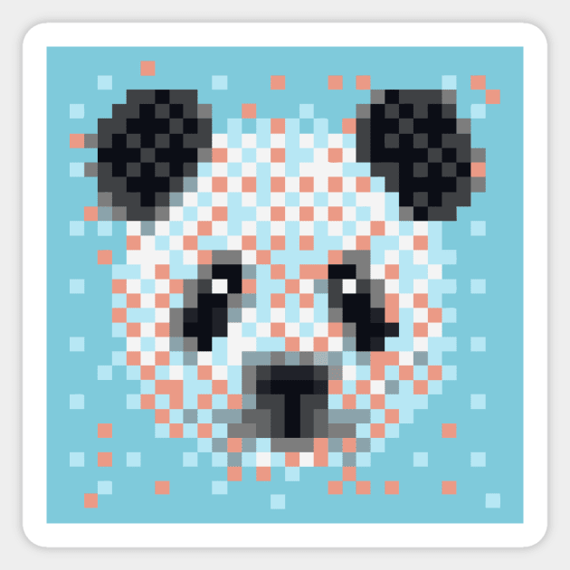 Retro 8bit Pixel Art Panda Bear Sticker by Blue Planet Boutique